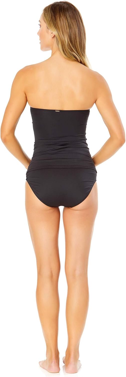 Anne Cole Damen Damen Bandeau-Tankini mit Gedrehter Vorderseite Tankini-Oberteil XS Schwarz I, XS Sc