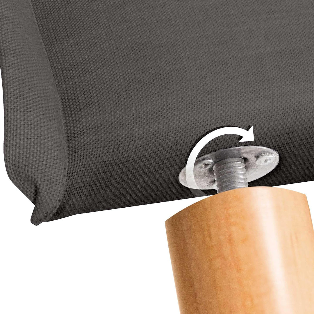 DHOME Kopfteil aus natürlichem Leinen einfarbig mit Paspelierung für Bett Schlafzimmer modernes Top