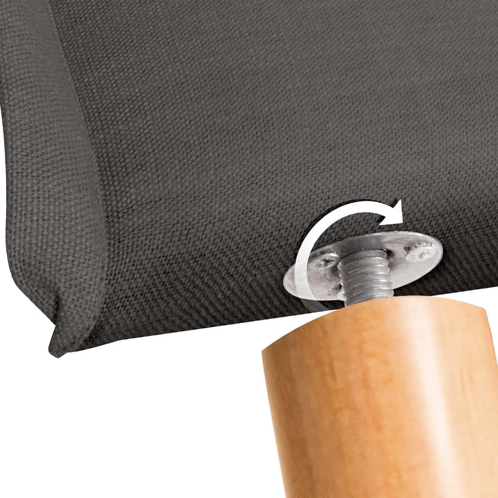 DHOME Kopfteil aus natürlichem Leinen einfarbig mit Paspelierung für Bett Schlafzimmer modernes Top