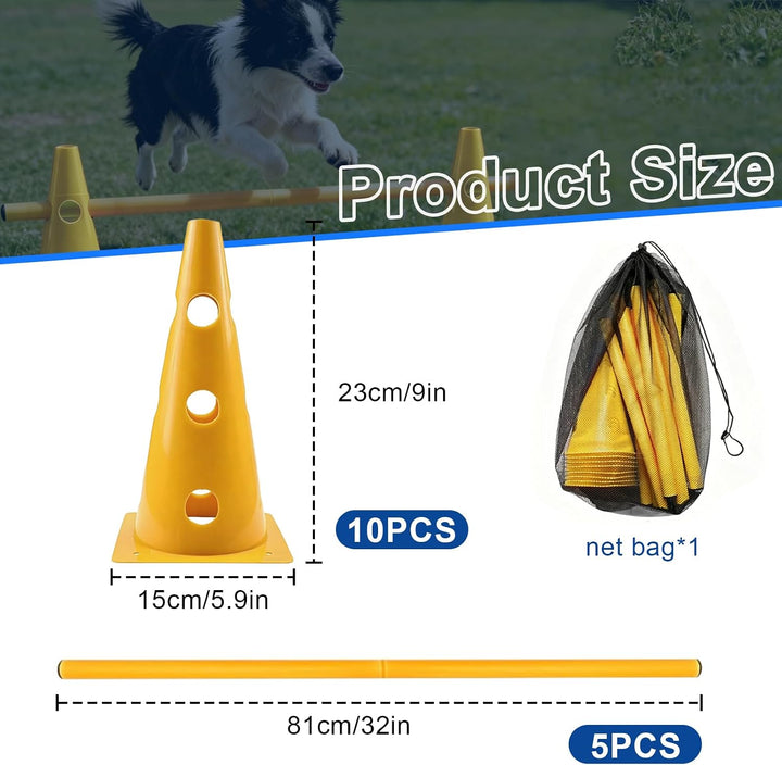 Agility Set Hunde Klein, Kinder Agility Trainingsgerät, Hindernisse für Pferde & Hundeparcours, Kege