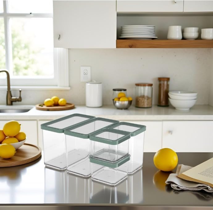 Rotho Loft Set Vorratsdosen 5 tlg. LOFT, Kunststoff (PP) BPA-frei, transparent, (32.3 x 22.3 x 16.6