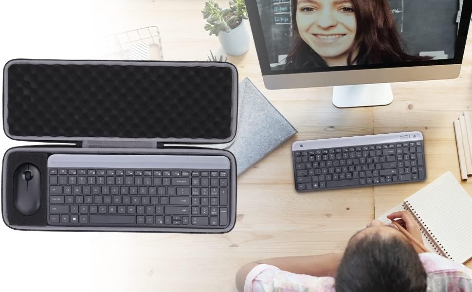 co2CREA Hart Tasche für Logitech MK470 Slim Combo Kabelloses Tastatur Maus Set Case Etui Tragetasche