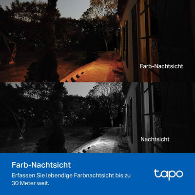 Tapo C51A 2K WLAN Überwachungskamera Aussen, 360° Schwenk-/Neige, Vollfarbige Nachtsicht, Personener