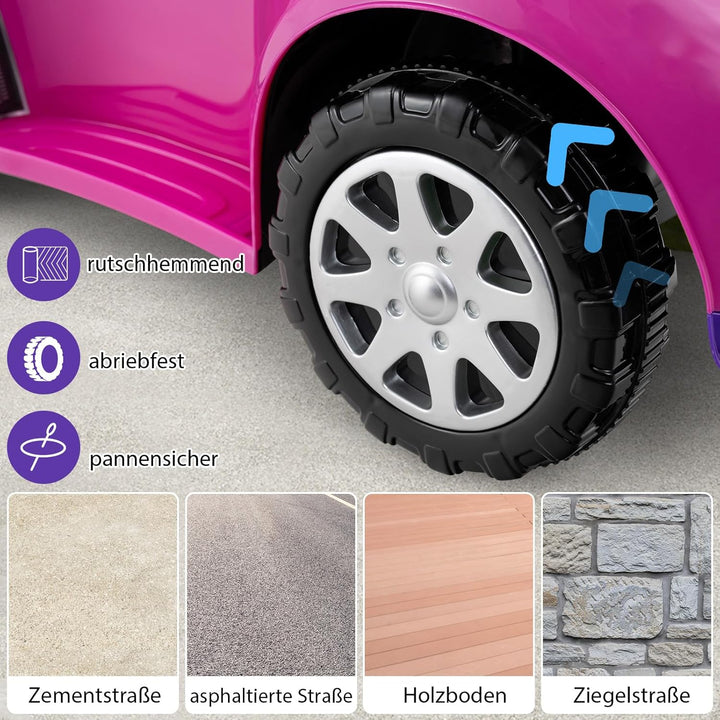 DREAMADE Kinder Rutschauto, 3 in 1 Schiebeauto mit abnehmbarem Verdeck, Sicherheitsgurt & Stauraum,