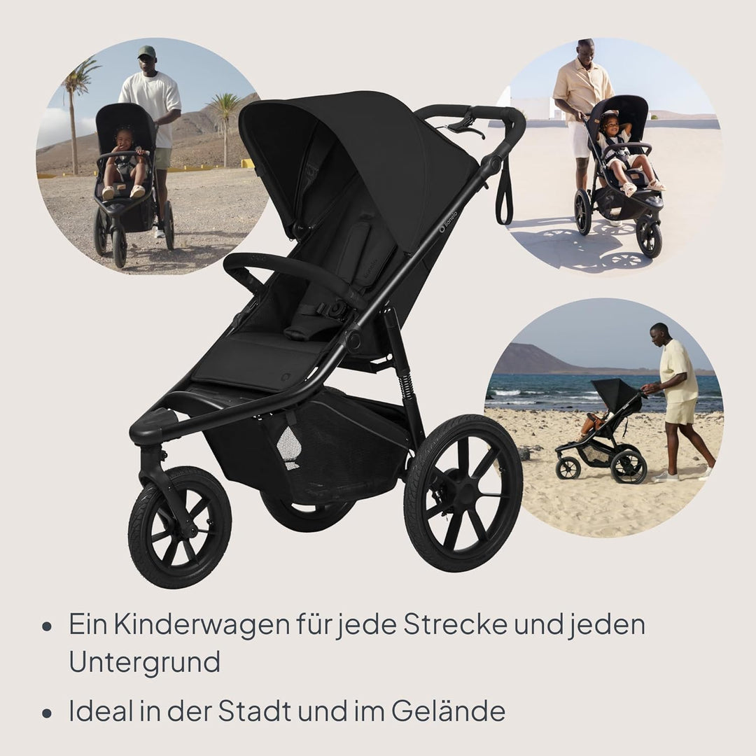 Lionelo Azura Kinderbuggy mit Luftreifen – hohe Federung, stufenlos verstellbare Liegeposition, XXL-