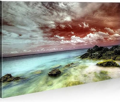 islandburner Bild Bilder auf Leinwand Meer 1p Feng Shui XXL Poster Leinwandbild Wandbild Dekoartikel