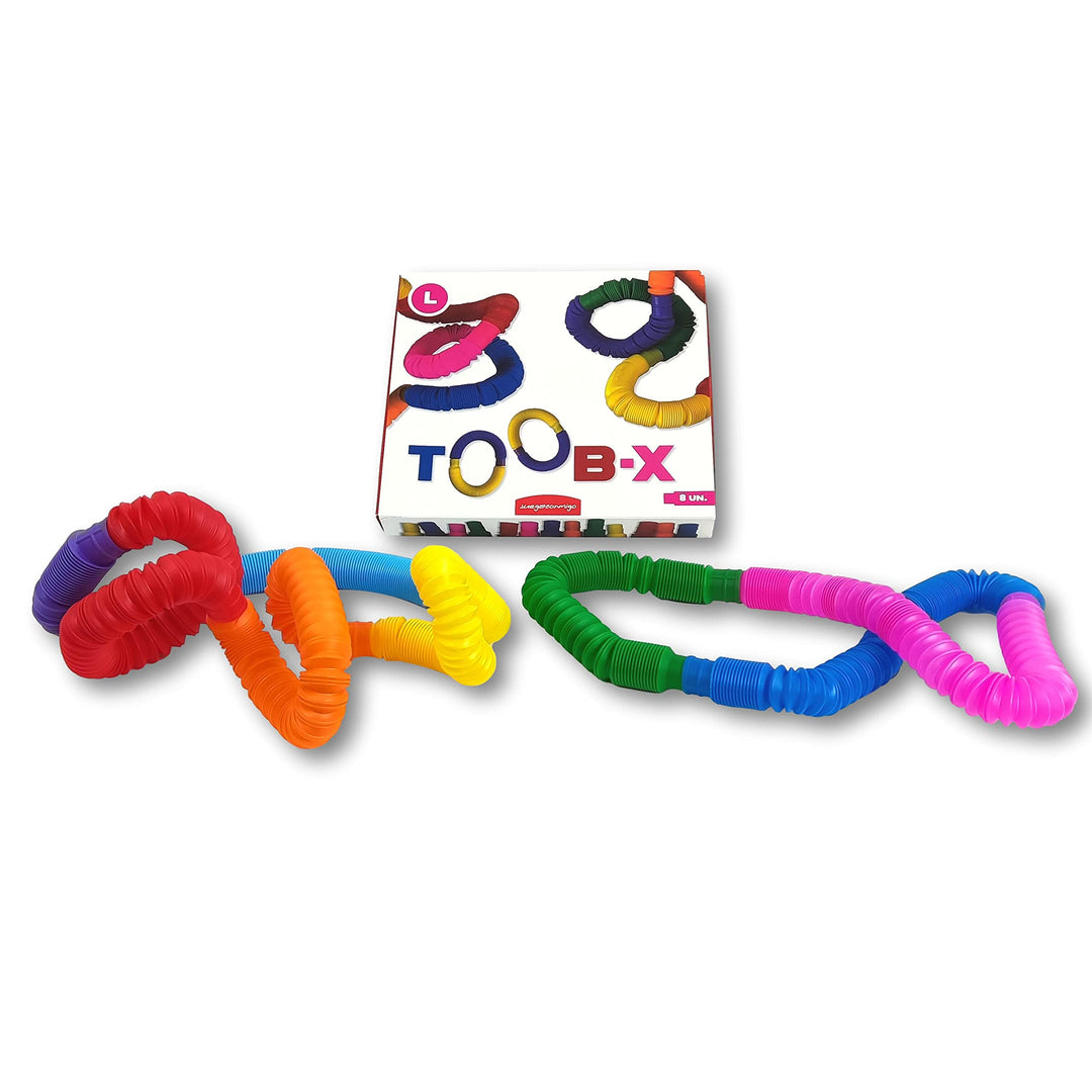 TOOB-X Sensorisches Pop-Röhren-Spielzeug, buntes Stressabbau-Spielzeug, Fidget Pop Mehrfarbig, erwei