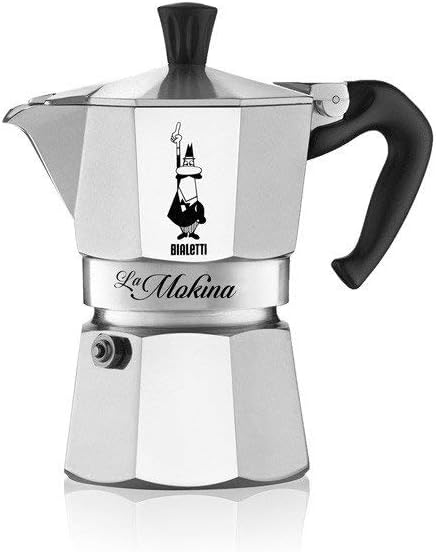 Bialetti Espressokocher-5791 Espressokocher, Aluminium, Silber/Schwarz, 13x6.5x12 cm