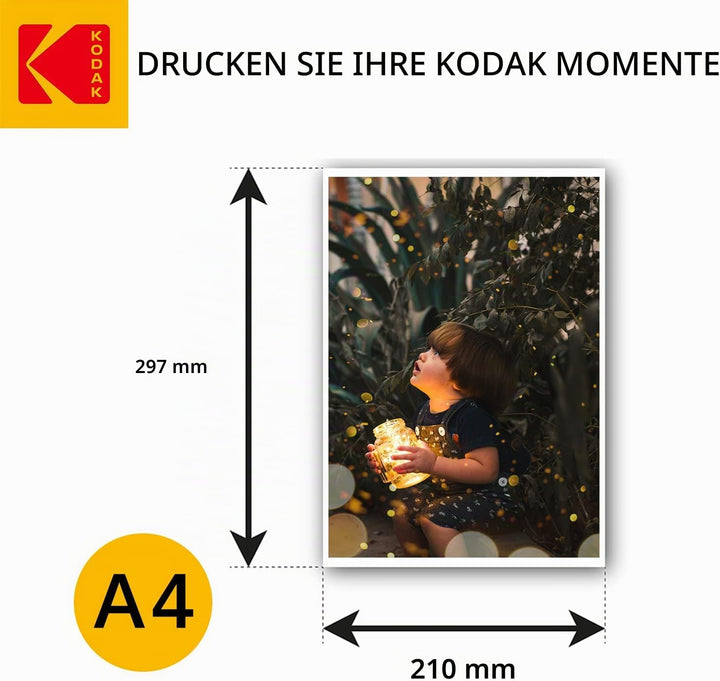 KODAK Premium Inkjet 200gsm A4 Hochglänzend Fotopapier DIN, 210MM*297MM,200 g/m², 50 Blatt, Fotokart
