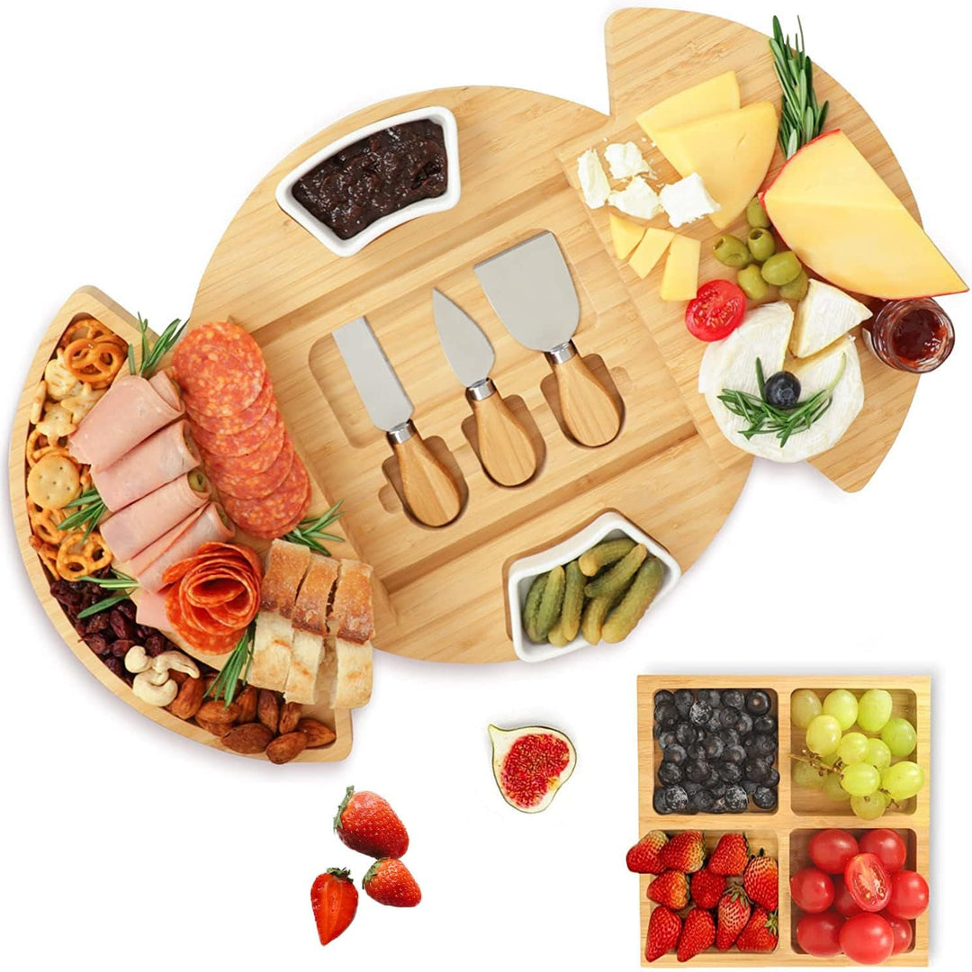 Louis Donné Käsebrett mit Käsewerkzeugen, Käseplatte Charcuterie-Brett-Platten-Set Serviertablett fü