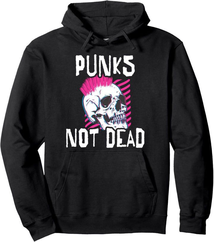 Punks Not Dead Punk Rock Totenkopf Schädel Punker Geschenk Pullover Hoodie