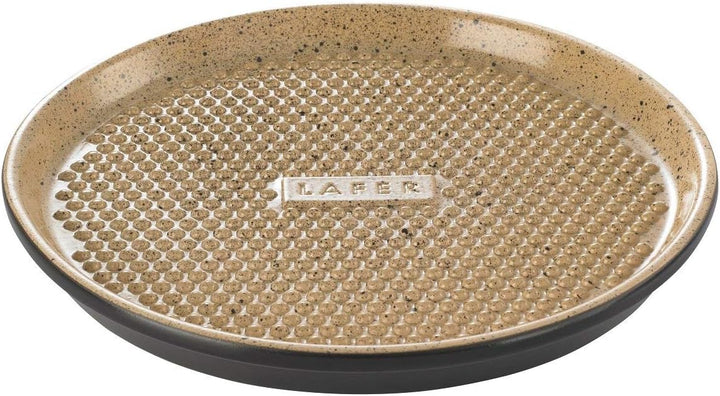 Römertopf BBQ Plancha Grillplatte mit Grillnoppen Ø 31,5 cm Feuerplatte aus naturton Ton, Ø 31,5 cm