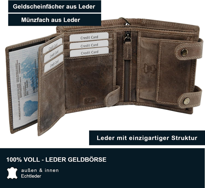 Wildery® RFID Biker Geldbörse mit Kette I Geldbeutel mit Kette Männer I Portemonnaie mit Sicherheits