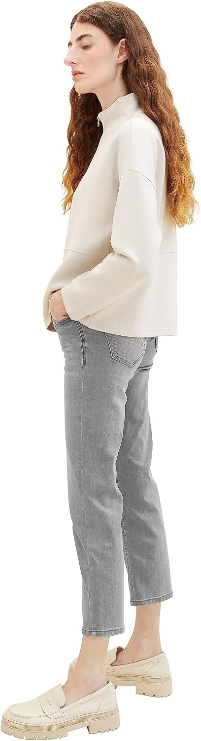 TOM TAILOR Damen Alexa Straight Jeans 26W / 28L 10212 - Clean Light Stone Grey Denim, 26W / 28L 1021