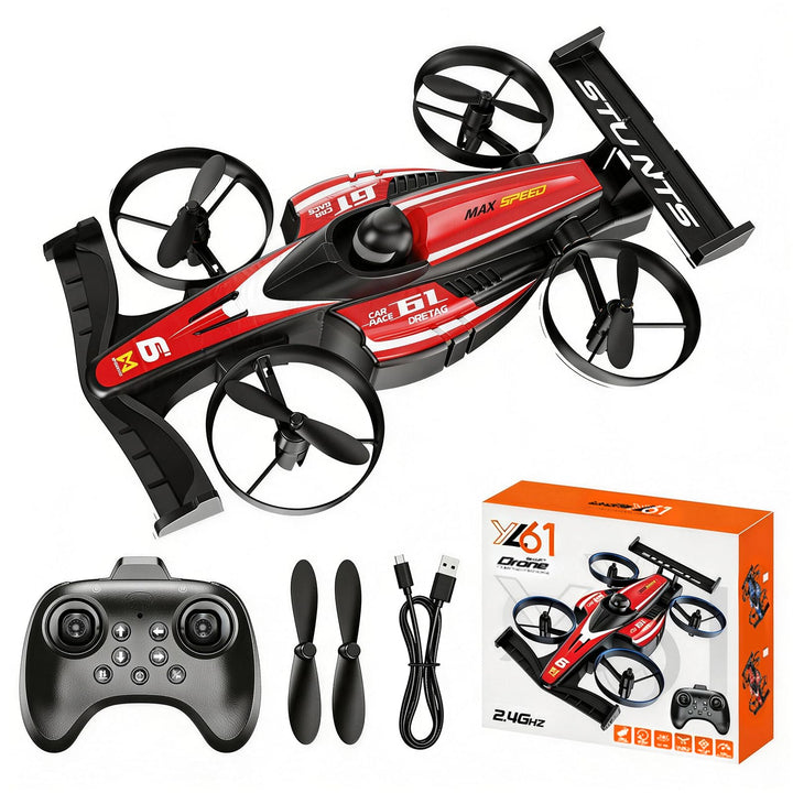 Mini Drohne für Kinder, 2 in 1 RC Quadrocopter mit Landmodus and Flugmodus, One Key Start Höhenhaltu