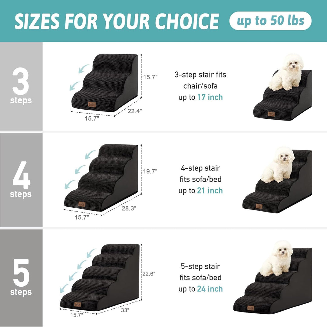 Hundetreppe für Kleine Hunde, Haustiertreppe für Couch aus Hochdichtem Schwamm, Hunde Treppe Hundera