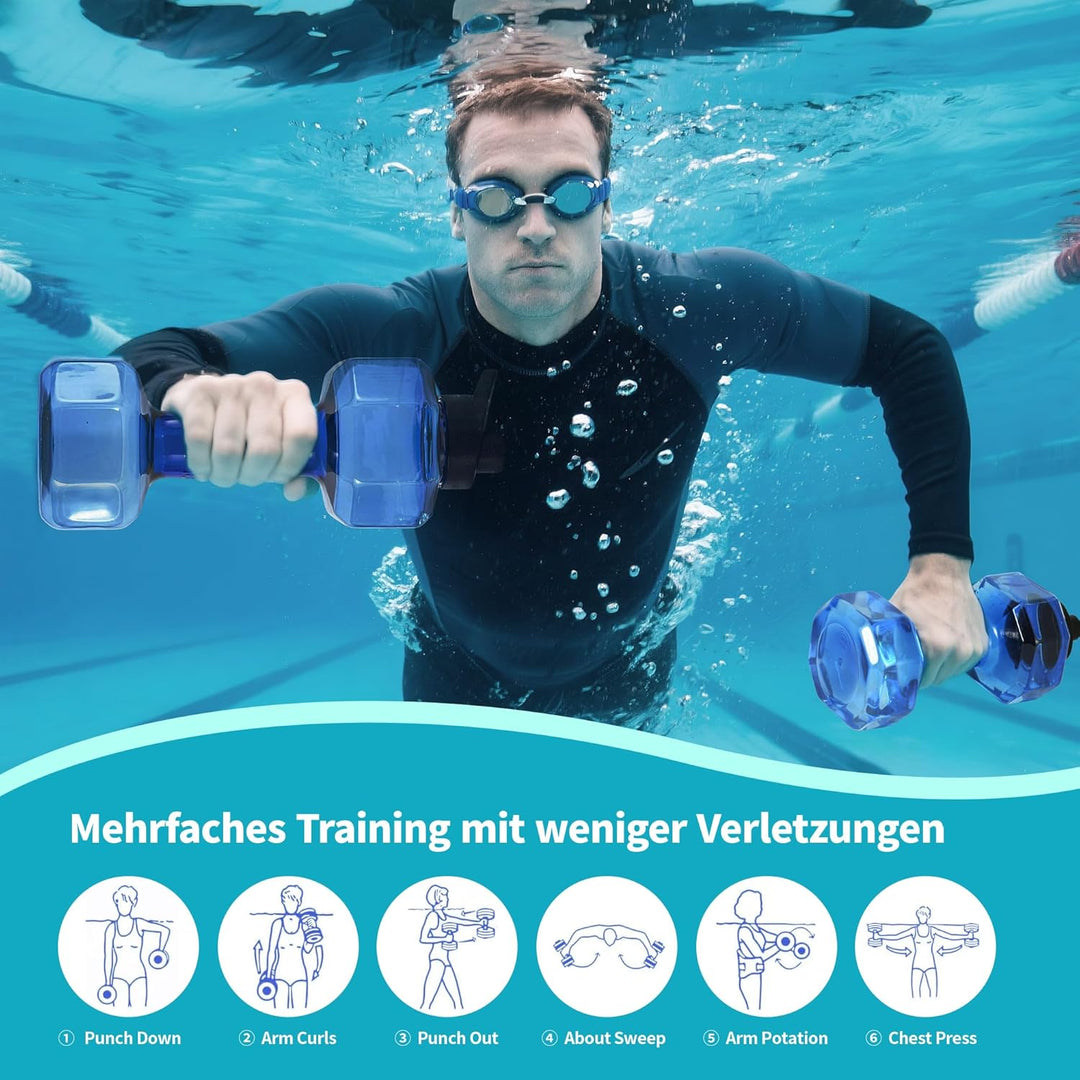 Wassergewichte für Poolübungen, verbesserte PE-Wasserhanteln, Poolwiderstand, Wasser-Aerobic-Ausrüst