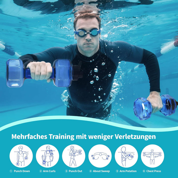 Wassergewichte für Poolübungen, verbesserte PE-Wasserhanteln, Poolwiderstand, Wasser-Aerobic-Ausrüst