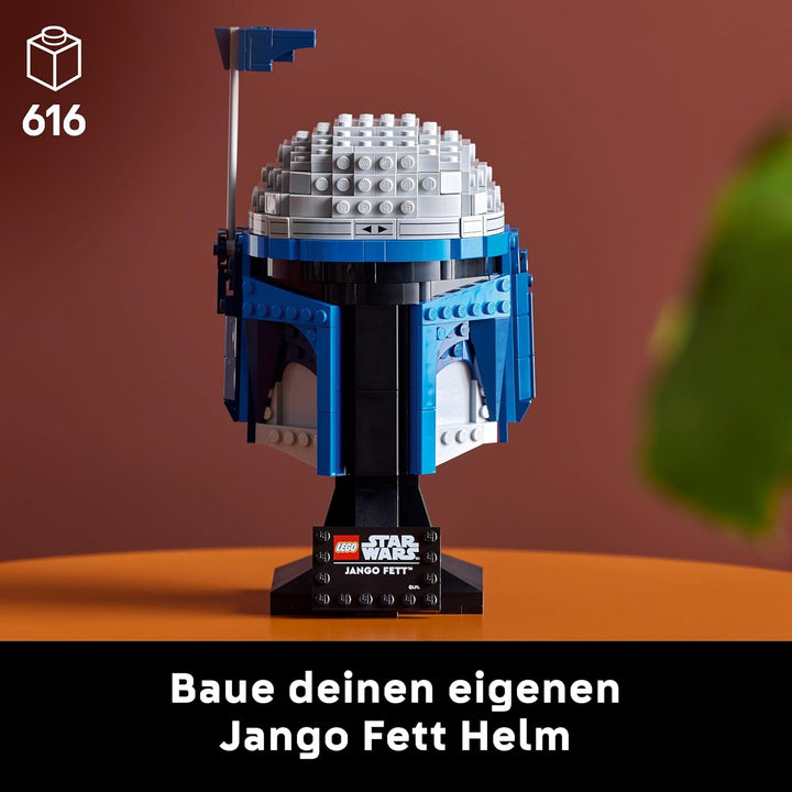 LEGO Star Wars 75408 Jango Fett Helm - Mandalorian Bauset für Erwachsene - Modell mit Ständer, Namen