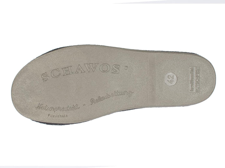 SCHAWOS Herren Filz Pantoffel 6030, Ungefütterter Ganzjahres Hausschuh, Atmungsaktiv Temperaturregul