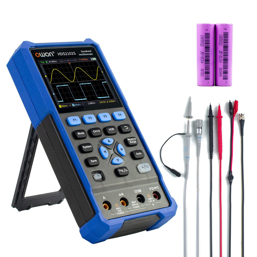 OWON HDS2102S Handheld Oszilloskop, 20000 Counts Digital multimeter, 2Kanal Digitaloszilloskop Tragb