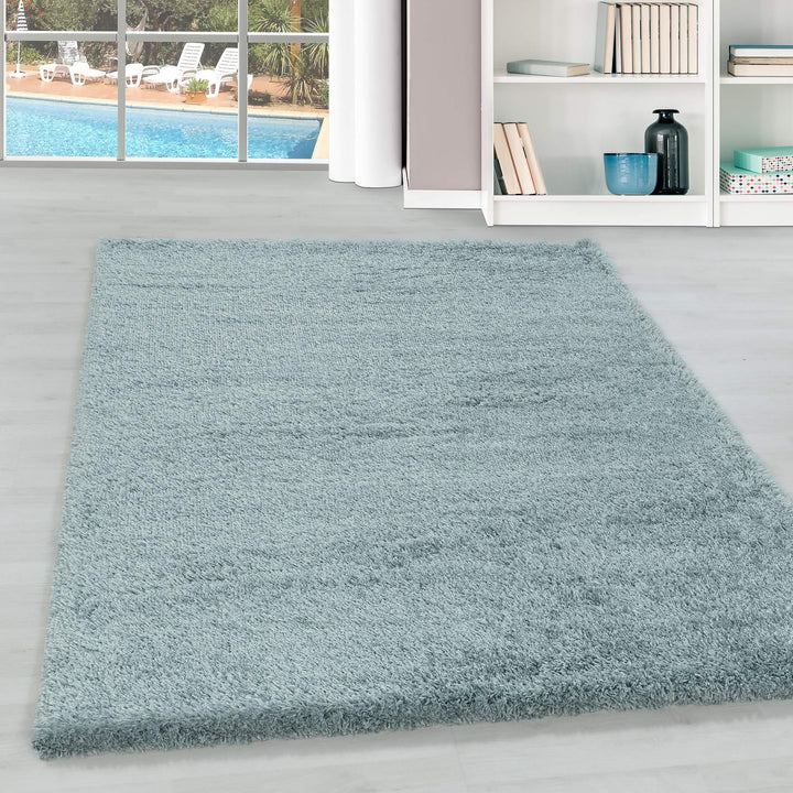 Hochflor Teppich Wohnzimmer Einfarbig Schlafzimmer Esszimmer Flur Läufer Unicolor & Einfarbig Weich