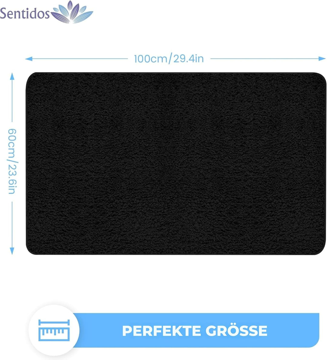 Sentidos Badematte Badteppich rutschfeste,weicher Badezimmerteppich Wasserabsorbierend maschinenwasc