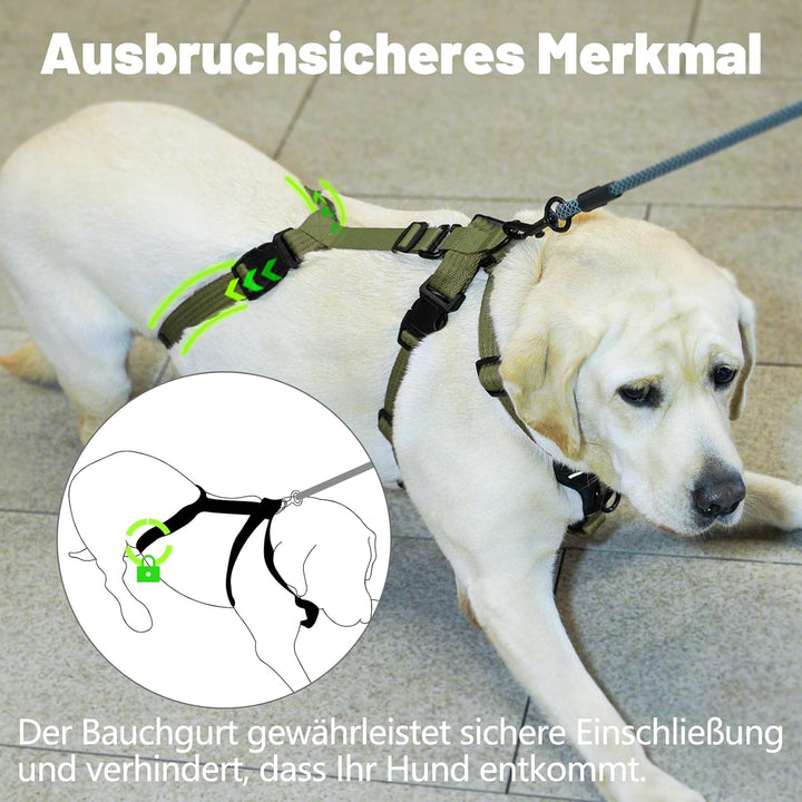 Sicherheitsgeschirr Hund, Anti Zug Hundegeschirr, Panikgeschirr für Hunde, Ausbruchsicheres Geschirr