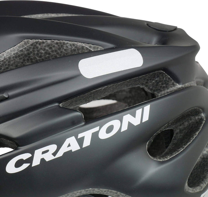 Cratoni Fahrradhelm Pacer, Black matt - Reflektor, Gr. L-XL (58-62 cm)