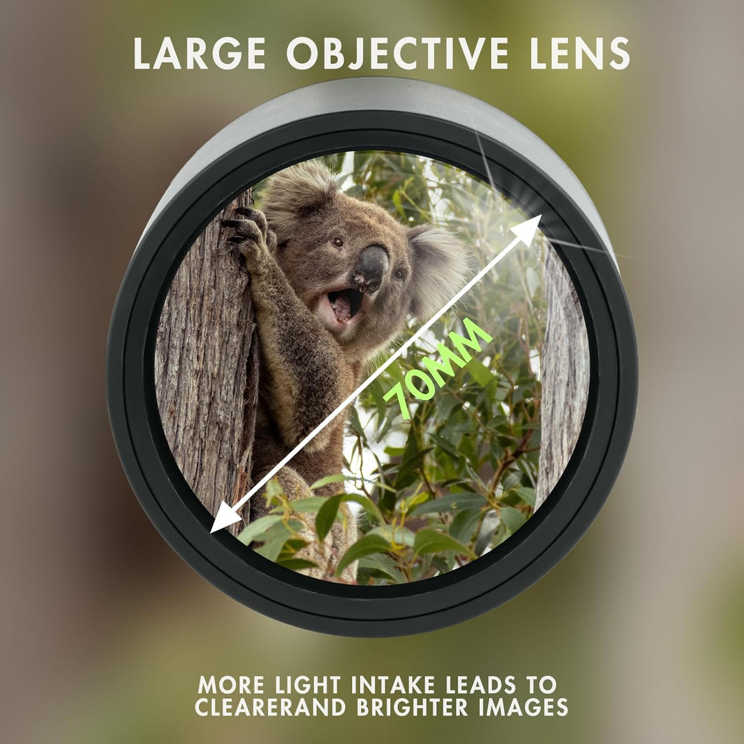 25-75X70 Spektiv für Zielschiessen - HD Spektiv mit Stativ Tragetasche & Smartphone Halterung - BAK4