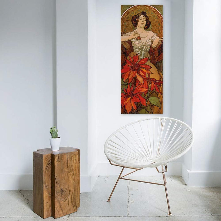 JUNIWORDS Poster, Alfons Maria Mucha, Edelsteine, Rubin, 40 x 102 cm, 40 x 102 cm