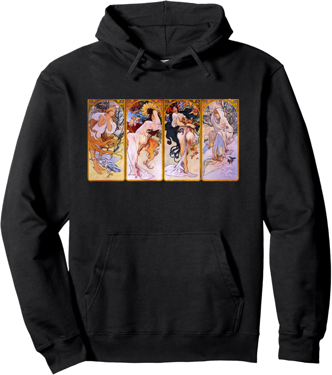 Vier Jahreszeiten von Mucha Pullover Hoodie