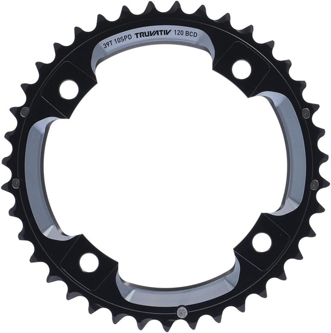 Truvativ Kettenblatt MTB 39T 4 Bolt 120mm BCD Aluminium L-Pin (GXP) Blast Black 2x10, 11.6215.188.26