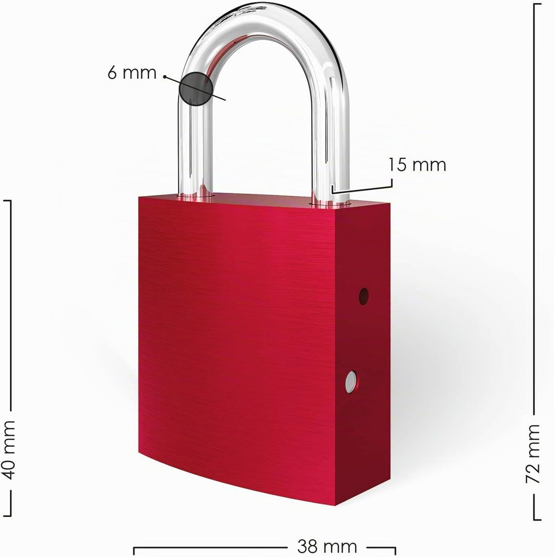 LIEBESSCHLOSS-FACTORY Liebes-Schloss Rot mit Laser-Gravur und Schlüssel, gratis Geschenkbox uvm. Jet