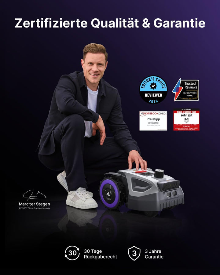 ANTHBOT M5 Pro Mähroboter ohne Begrenzungskabel – HoloSense 4-in-1 Navigation (360° LiDAR, RTK/NetRT