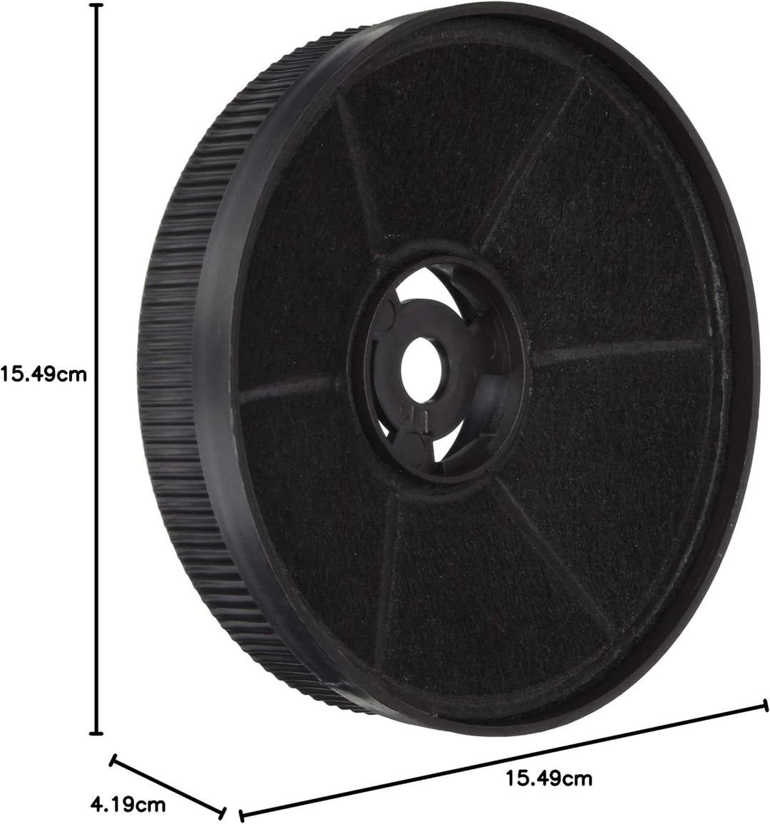 Exquisit 1010171 Filter für Dunstabzugshaube, Kaminzubehör (Schwarz, Kohlefaser, KH60-8, 155 mm)