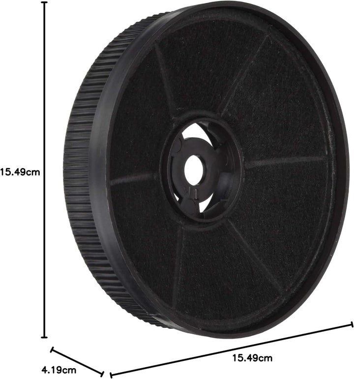 Exquisit 1010171 Filter für Dunstabzugshaube, Kaminzubehör (Schwarz, Kohlefaser, KH60-8, 155 mm)