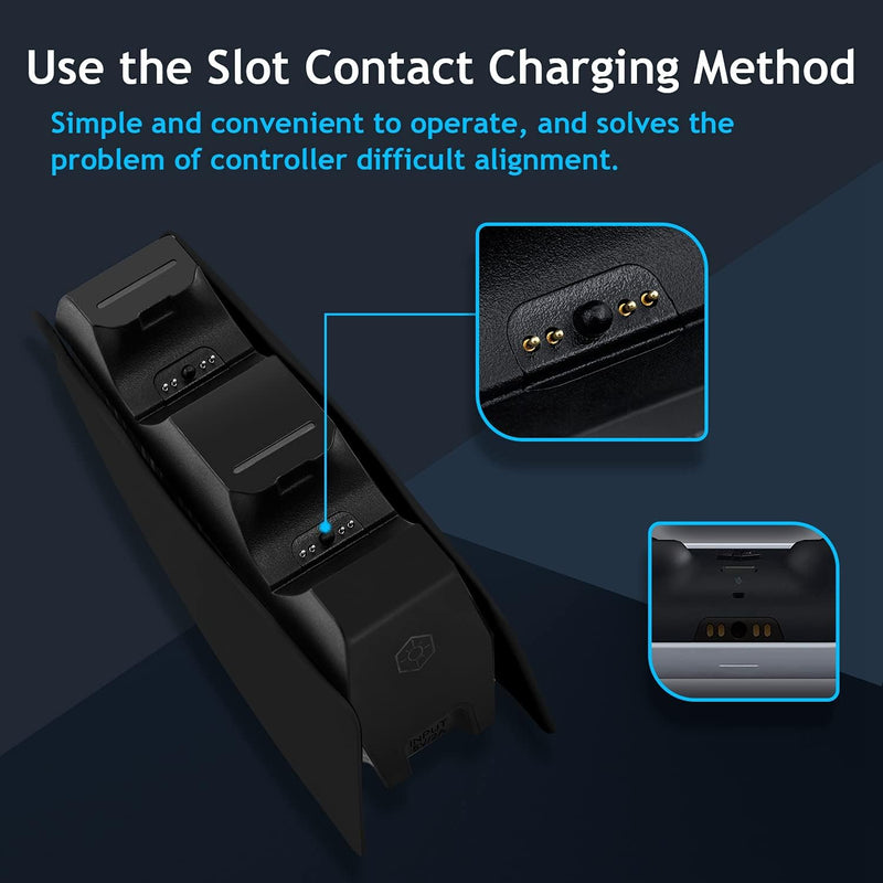 Mcbazel Dual-USB-Ladestation für PS5 Controller DualSense-Controller-Ladestation mit LED-Licht-Anzei