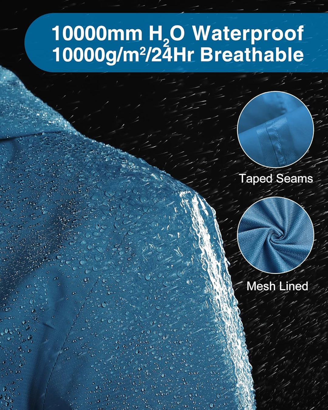 33,000ft Regenjacke Damen Wasserdicht Outdoorjacke Atmungsaktiv Herbst Übergangsjacke Leichte Jacke