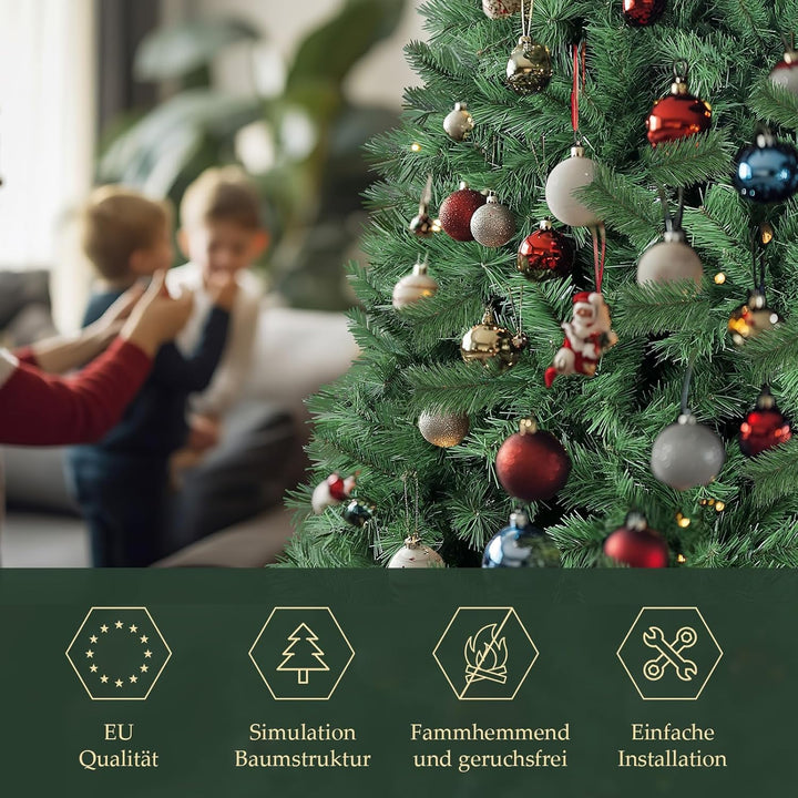 SALCAR Künstlicher Weihnachtsbaum 210 cm, Tannenbaum Künstlich mit Handschuhen und Metallständer, Ch