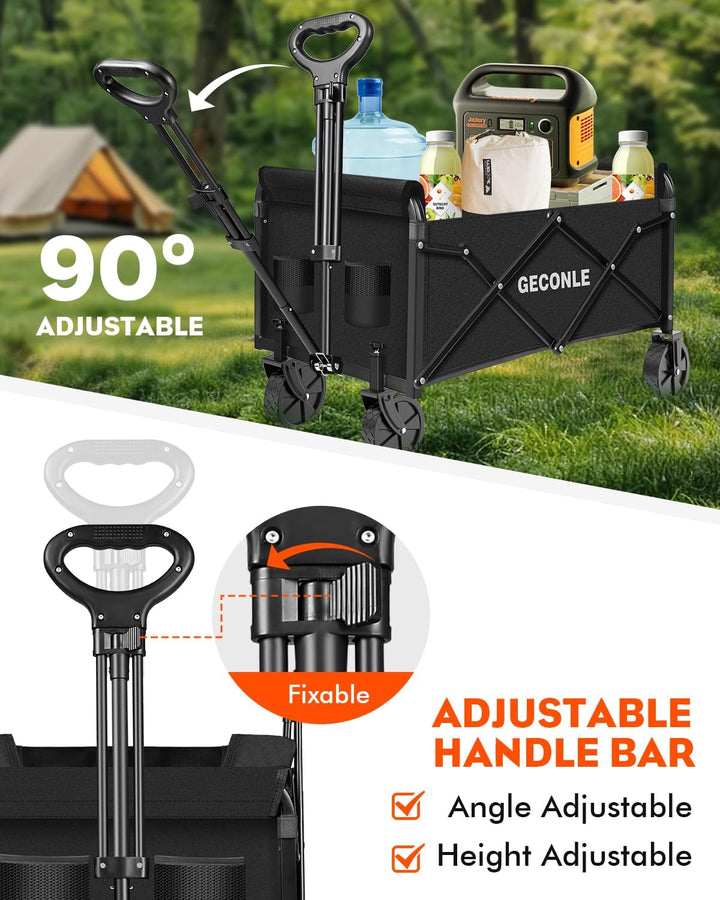 Bollerwagen faltbar Handwagen mit Getränkehalter 100L 100KG Transportwagen Gartenwagen Strandwagen f