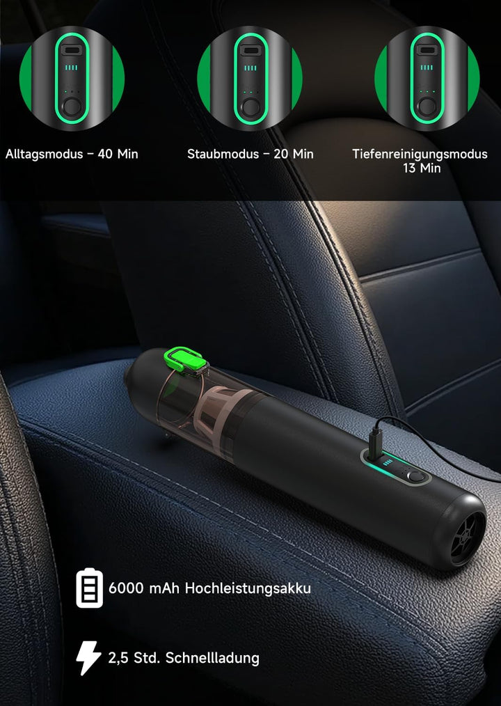 Kabelloser Handstaubsauger, Akku-Autostaubsauger mit hoher Leistung | Kabelloser Staubsauger mit HEP