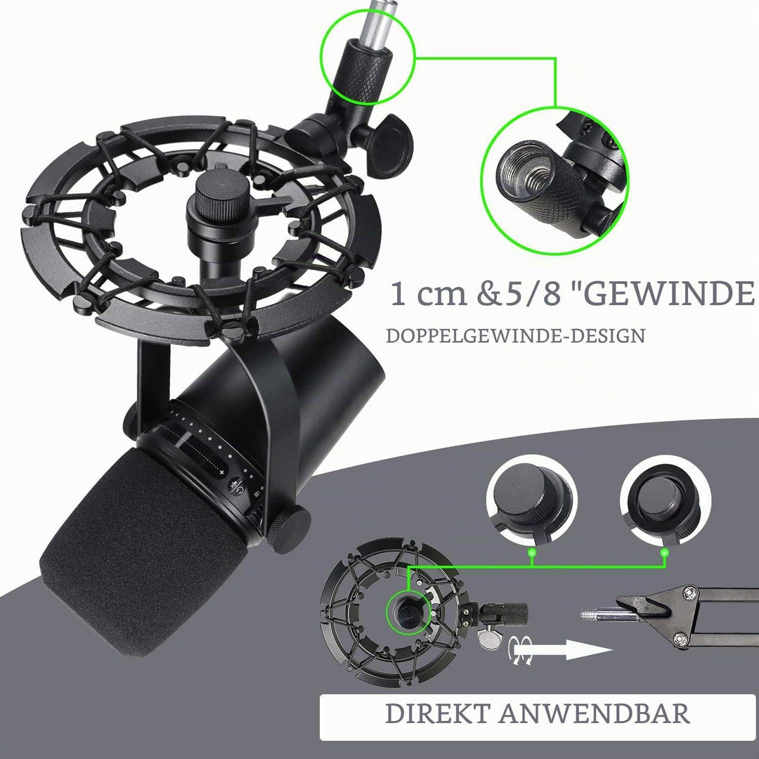 MV7 Shock Mount Mikrofon Reduziert Vibrations Geräusche Passend zum Mikrofonständer Passend für Shur