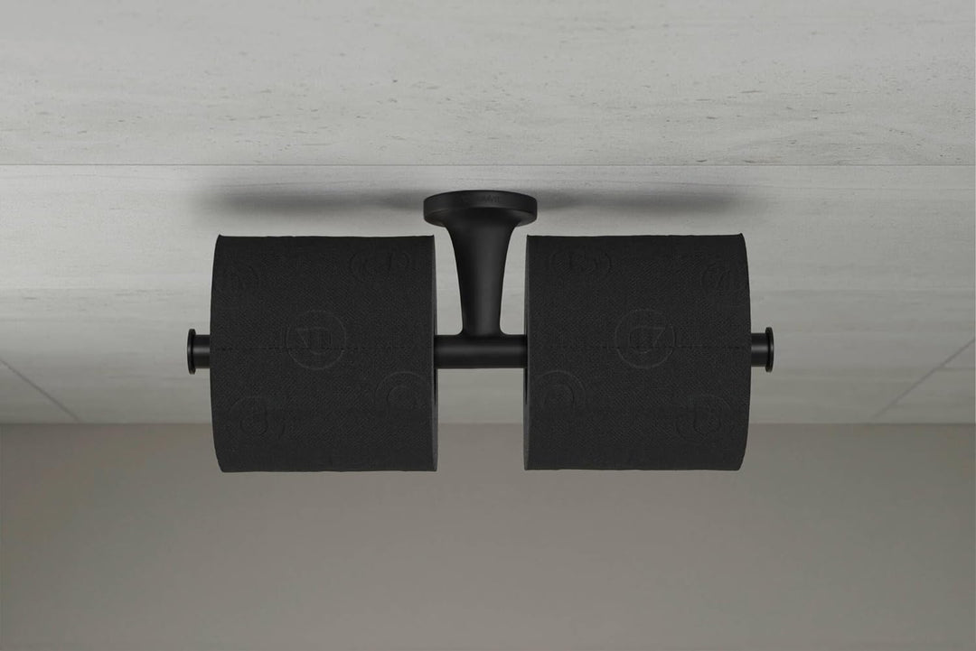 Duravit Papierrollenhalter Starck T, für 2 Rollen, Wandmontage, Schwarz Matt ohne Deckel für 2 Rolle