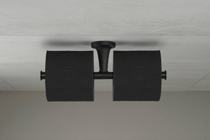 Duravit Papierrollenhalter Starck T, für 2 Rollen, Wandmontage, Schwarz Matt ohne Deckel für 2 Rolle