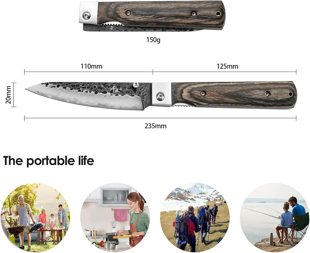SENBON 440 Geschmiedete Edelstahl Frucht Klinge Sharp japanisches stil Falten Universal Messer Tragb