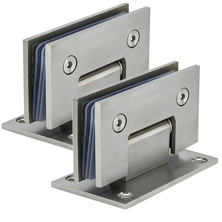 Zwei 90° öffnende Glasclips, 8-12mm, Edelstahl, Wandmontage, rahmenlos, Glasmontage, Duschtürscharni