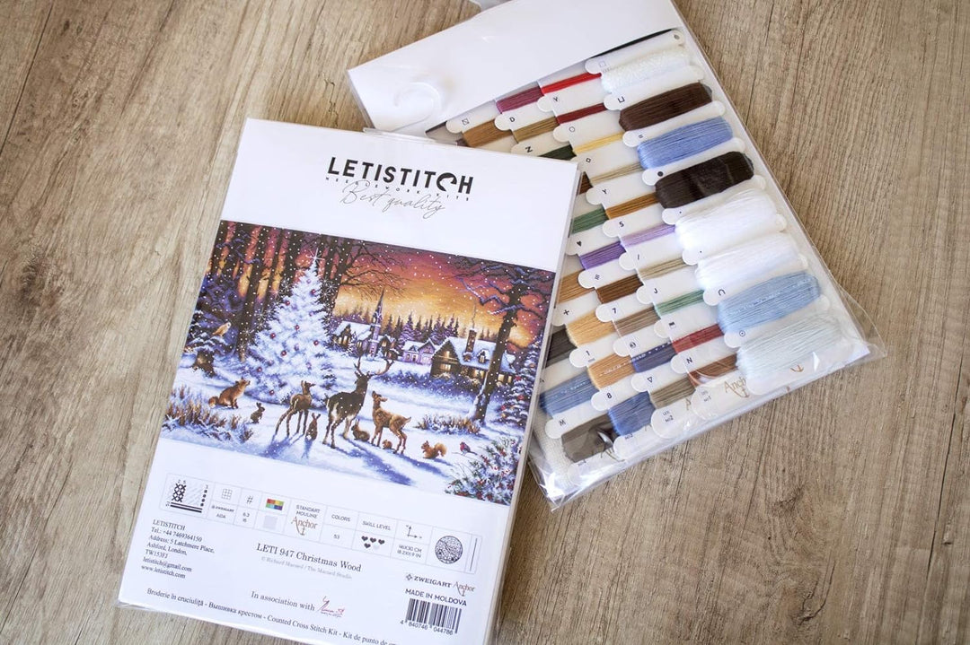 Letistitch Leti947 Kreuzstich Set, Mehrfarbig, 46x30cm