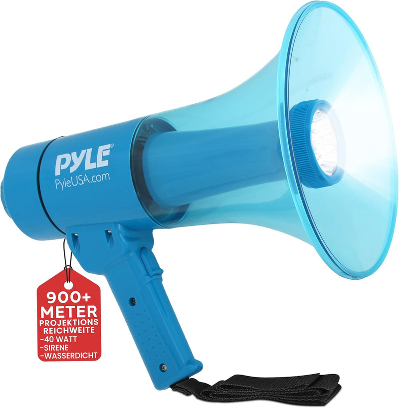 Pyle Portable PA Megafon Lautsprecher w/Alarm-Sirene, einstellbare Lautst?rke, 40 W Hand Leichte Mar