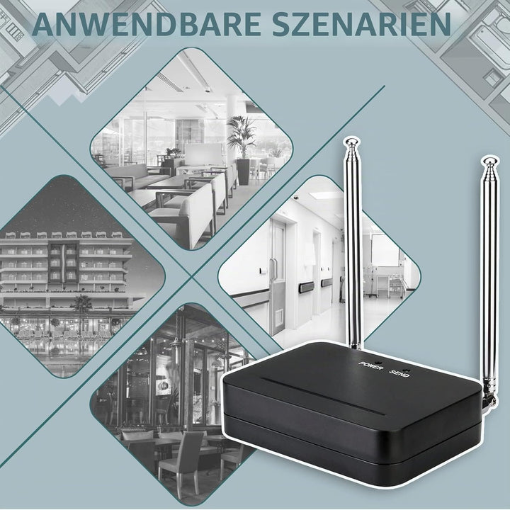 Retekess TD021 RF Wireless Repeater, Wireless Signal Booster, 1000m, Hohe Kompatibilität, Range Exte
